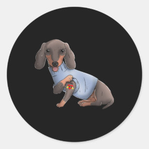 Pitbull I Love Mum Tattoo Dog Funny Mothers Day Gi Classic Round Sticker