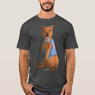 Pitbull I Love Mum Tattoo Dog Shirt Funny Mother's
