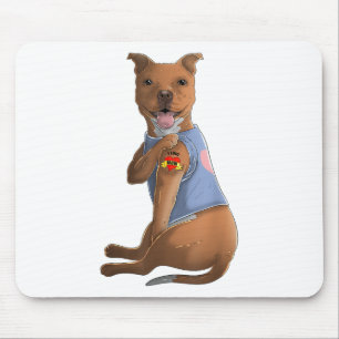 Pitbull I Love Mum Tattoo Dog Shirt Funny Mothers Mouse Pad