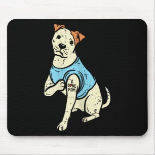 Pitbull I Love Mum Tattoo Pittie Dog Lover Owner W Mouse Pad