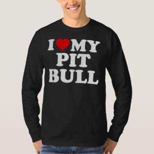 Pitbull I Love My Pit Bull With Heart T-Shirt