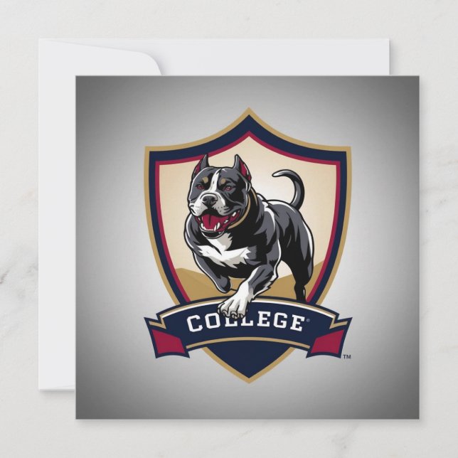 Pitbull in college: Logo Invitation (Front)
