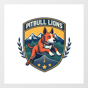 Pitbull Lions Vintage Mascot Sports Badge Vector D