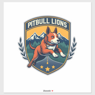 Pitbull Lions Vintage Mascot Sports Badge Vector D