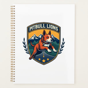 Pitbull Lions Vintage Mascot Sports Badge Vector D Planner