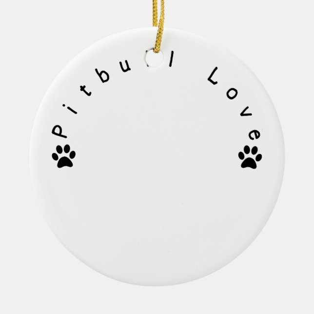 Pitbull Love Custom Picture Ceramic Tree Decoration (Front)