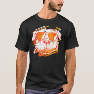 Pitbull Love Graffiti Sunglasses Cute Vintage Dog T-Shirt