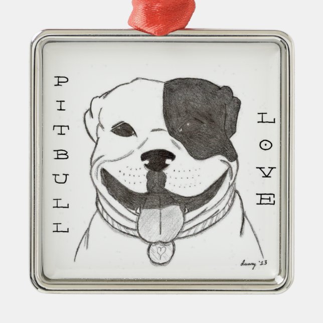 Pitbull Love Ornament (Front)