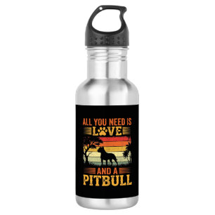Pitbull Love Retro Sunset Dog 532 Ml Water Bottle