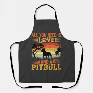 Pitbull Love Retro Sunset Dog Apron