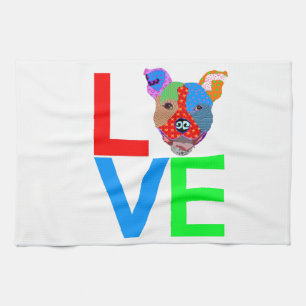 Pitbull Love Tea Towel
