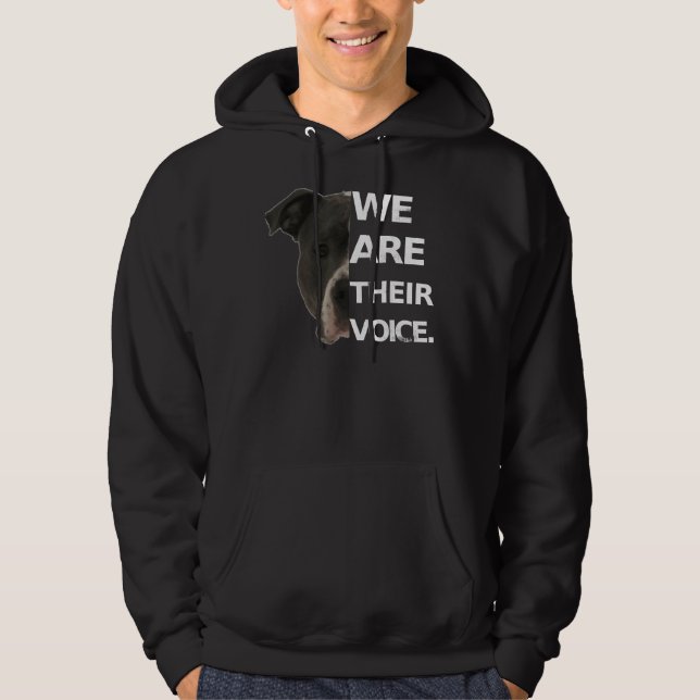 Pitbull Love We Are Their Voice Dog Lovers Hoodie (Front)