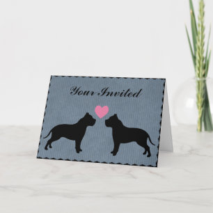 Pitbull Love Wedding Party Invitation