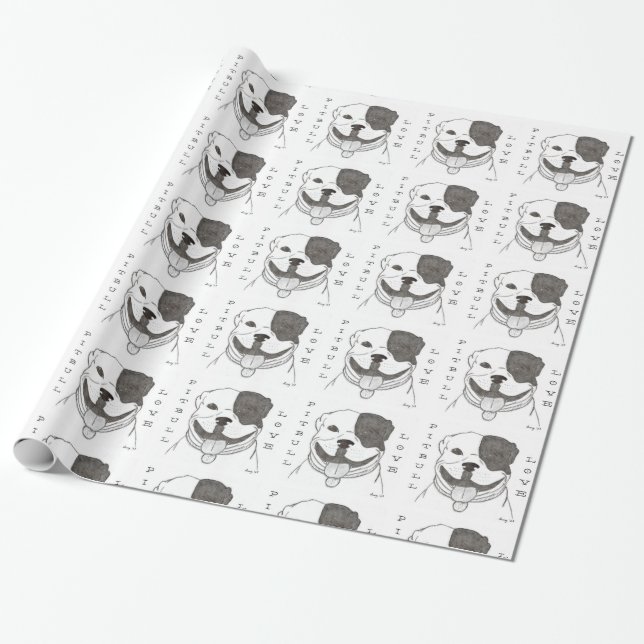 Pitbull Love Wrapping Paper (Unrolled)