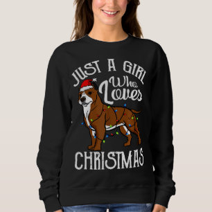 Pitbull Lover Girl Who Loves Christmas Funny Pit B Sweatshirt