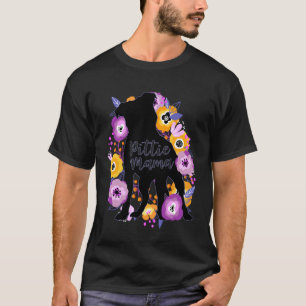 Pitbull Mama Purple Flowers Pittie Cute Pit Bull D T-Shirt