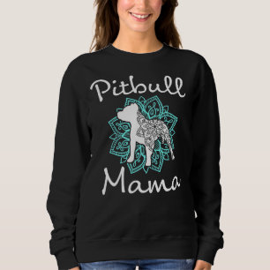 Pitbull Mama Womens Mandala Pit Bull Dog Awareness Sweatshirt