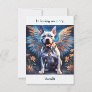 Pitbull Memorial Poem Custom Name Sympathy Thank You Card