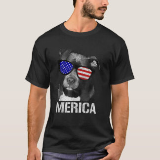 Pitbull Merica Patriotic Dog Pit Bull Gift  T-Shirt