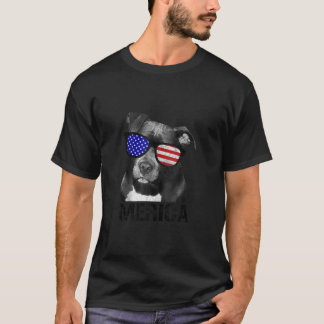 Pitbull Merica Patriotic Dog Pit Bull Patriot Gift T-Shirt