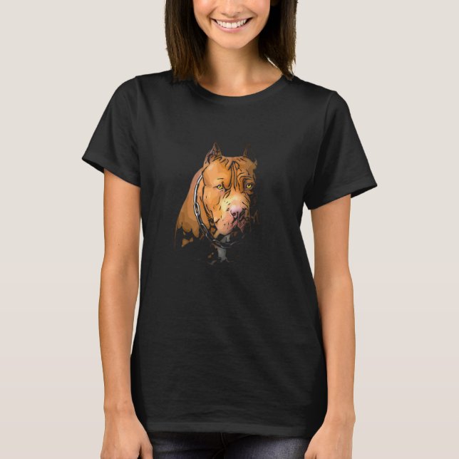 Pitbull Mom Dad Casual Graphics T-Shirt (Front)