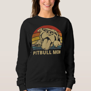 Pitbull Mom With Cute Pitty Face Funny Pitbull Mom Sweatshirt