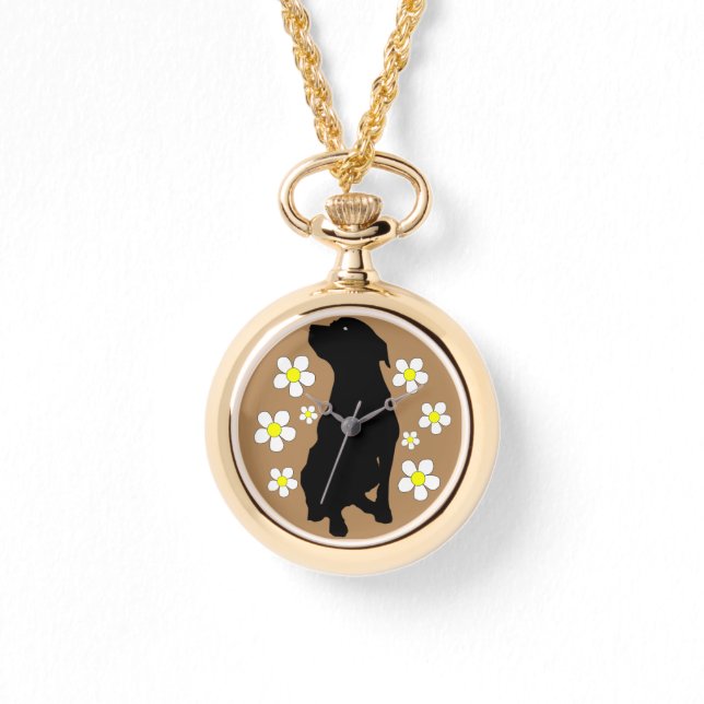 Pitbull Momma Womens Gold Wrap Watch (Front)