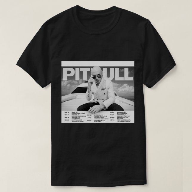 Pitbull Mr.Worldwide Tour 2021 Poster T-Shirt (Design Front)
