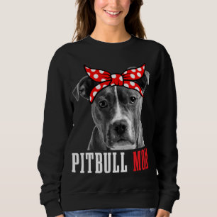 Pitbull Mum Funny Cute Vintage Pitbull Dog Mum Sweatshirt