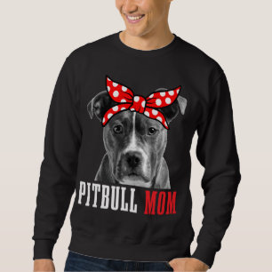 Pitbull Mum Funny Cute Vintage Pitbull Dog Mum Sweatshirt