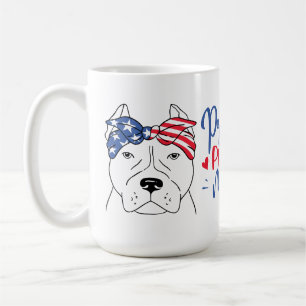 Pitbull Mum Patriotic American Flag Pit Bull Coffe Coffee Mug