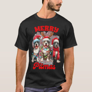 Pitbull Mum Pittie Mum Christmas Xmas Vibes Merry T-Shirt