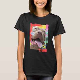 Pitbull Mum Realistic Pitbull Dog Love T-Shirt