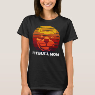 Pitbull Mum Vintage Retro Sunset T-Shirt
