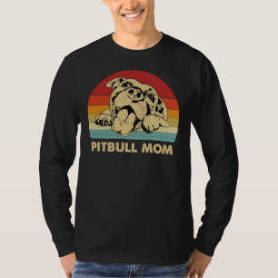 Pitbull Mum With Cute Pitty Face Funny Pitbull Mum T-Shirt