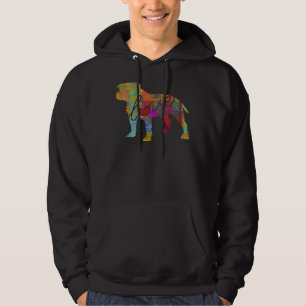 Pitbull Natural Ears Love A Bright And Colourful W Hoodie