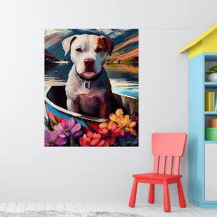 Pitbull on a Paddle: A Scenic Adventure Poster