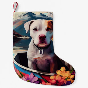 Pitbull on a Paddle: A Scenic Adventure Small Christmas Stocking