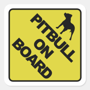 Pitbull on Board Square Sticker