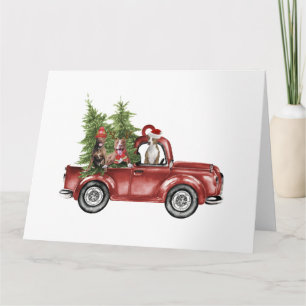 Pitbull On Car Christmas Ornament Funny Xmas Gifts Card