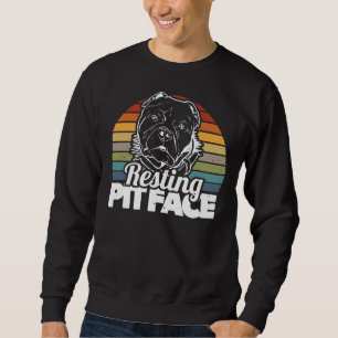 Pitbull Owner Dog Lover Trainer Breeder Resting Pi Sweatshirt