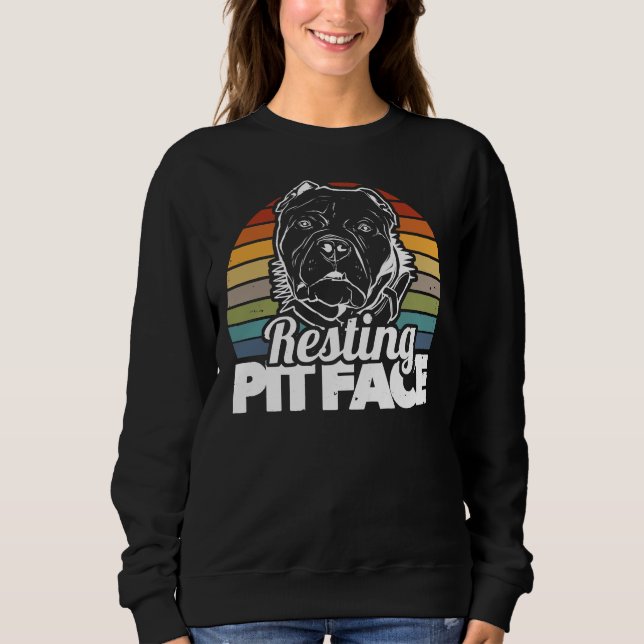 Pitbull Owner Dog Lover Trainer Breeder Resting Pi Sweatshirt (Front)