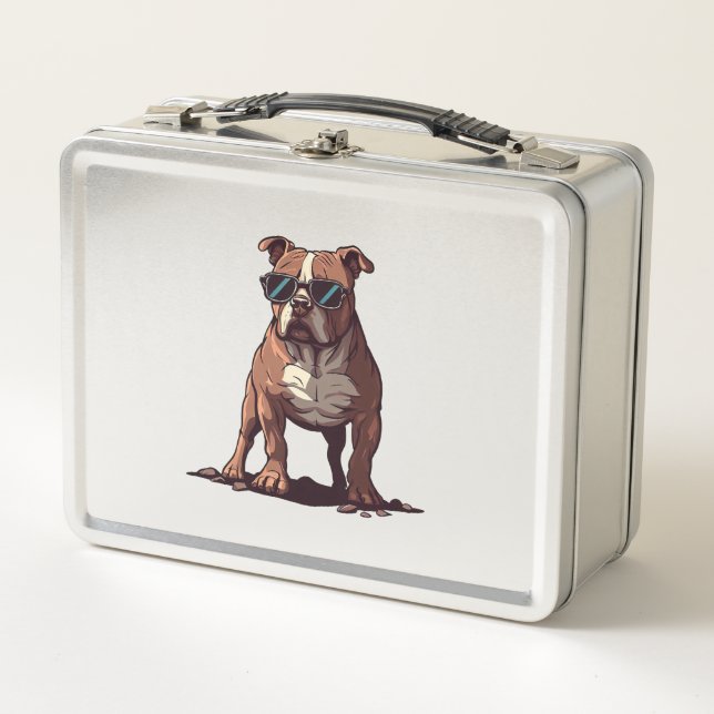 Pitbull Owner Gifts Metal Lunch Box (Front)