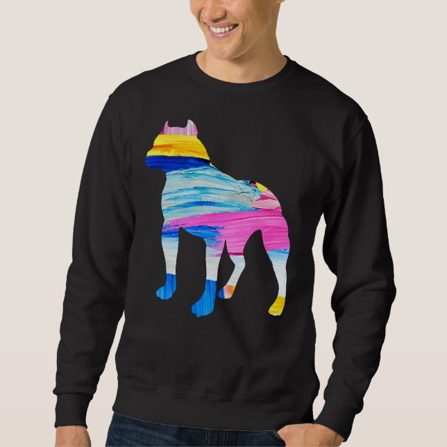 Pitbull Painted Silhouette Sweatshirt (Front)
