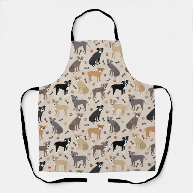 Pitbull Paws and Bones Apron (Front)