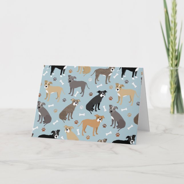 Pitbull Paws and Bones Card (Front)