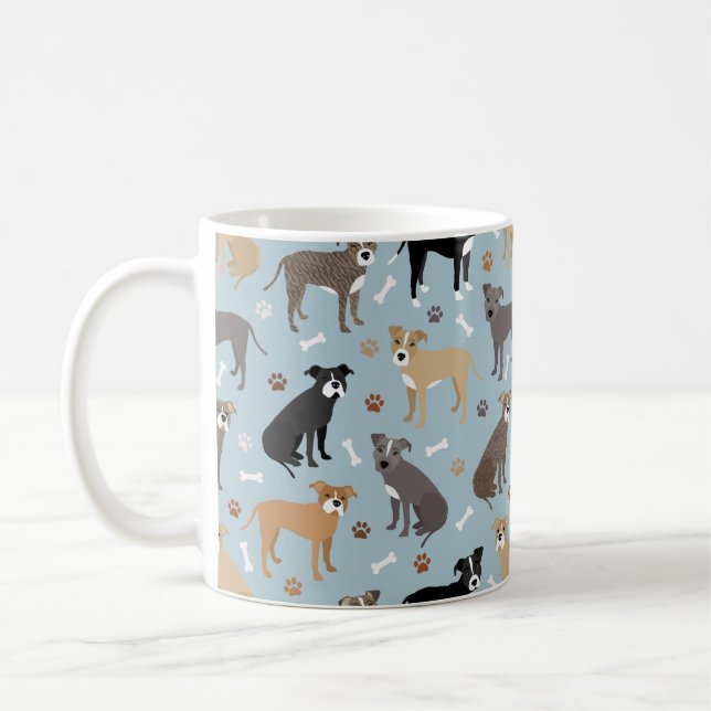 Pitbull Paws and Bones Coffee Mug (Left)