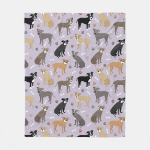 Pitbull Paws and Bones Fleece Blanket