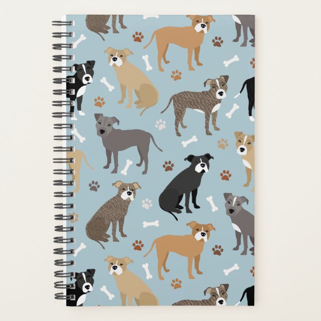 Pitbull Paws and Bones Planner (Front)