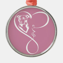 Pitbull Perfect Heartbeat Premium Round Ornament